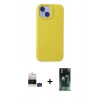 MARSİLYAN™- iPhone 15 Kılıf Ahenk Serisi - Şeffaf 360 Full Body Arka Koruyucu + Bilvis Titan Kamera Lens - YL