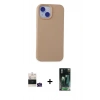 MARSİLYAN™- iPhone 15 Kılıf Ahenk Serisi - Şeffaf 360 Full Body Arka Koruyucu + Bilvis Titan Kamera Lens - YL