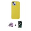 MARSİLYAN™- iPhone 15 Kılıf Ahenk Serisi - Şeffaf 360 Full Body Arka Koruyucu + Raze Metal Kamera Lens - PE