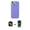 MARSİLYAN™- iPhone 15 Kılıf Ahenk Serisi - Şeffaf 360 Full Body Arka Koruyucu + PVD Metal Kamera Lens - TU