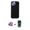 MARSİLYAN™- iPhone 15 Kılıf Ahenk Serisi - Şeffaf 360 Full Body Arka Koruyucu + Raze Metal Kamera Lens - PE