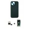 MARSİLYAN™- iPhone 15 Kılıf Ahenk Serisi - Şeffaf 360 Full Body Arka Koruyucu + Bilvis Titan Kamera Lens - YL