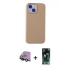 MARSİLYAN™- iPhone 15 Kılıf Ahenk Serisi - Siyah 360 Mat Full Body Arka Koruyucu + Raze Metal Kamera Lens - YL