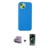 MARSİLYAN™- iPhone 15 Kılıf Ahenk Serisi - Siyah 360 Mat Full Body Arka Koruyucu + Raze Metal Kamera Lens - YL