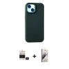 MARSİLYAN™- iPhone 15 Kılıf Ahenk Serisi - Siyah Bilvis 3D Mat Cam Ekran Koruyucu + Bilvis Titan Kamera Lens - YL