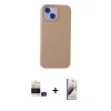 MARSİLYAN™- iPhone 15 Kılıf Ahenk Serisi - Siyah Bilvis 3D Mat Cam Ekran Koruyucu + Bilvis Titan Kamera Lens - YL