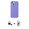 MARSİLYAN™- iPhone 15 Kılıf Ahenk Serisi - Siyah Bilvis 3D Mat Cam Ekran Koruyucu + Bilvis Titan Kamera Lens - YL