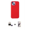 MARSİLYAN™- iPhone 15 Kılıf Ahenk Serisi - Siyah Bilvis 3D Mat Cam Ekran Koruyucu + Bilvis Titan Kamera Lens - YL