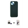 MARSİLYAN™- iPhone 15 Kılıf Ahenk Serisi - Siyah Bilvis 3D Mat Cam Ekran Koruyucu + Bilvis Titan Kamera Lens - SH
