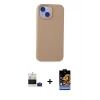 MARSİLYAN™- iPhone 15 Kılıf Ahenk Serisi - Siyah Buffer Hayalet Cam Ekran Koruyucu + Bilvis Titan Kamera Lens - PE