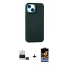 MARSİLYAN™- iPhone 15 Kılıf Ahenk Serisi - Siyah Buffer Hayalet Cam Ekran Koruyucu + Bilvis Titan Kamera Lens - YL