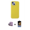 MARSİLYAN™- iPhone 15 Kılıf Ahenk Serisi - Siyah Buffer Hayalet Cam Ekran Koruyucu + Raze Metal Kamera Lens - PE