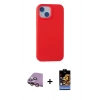 MARSİLYAN™- iPhone 15 Kılıf Ahenk Serisi - Siyah Buffer Hayalet Cam Ekran Koruyucu + Raze Metal Kamera Lens - PE