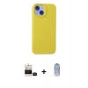 MARSİLYAN™- iPhone 15 Kılıf Ahenk Serisi - Siyah Joko Magic 5D Cam + Bilvis Titan Kamera Lens - SH