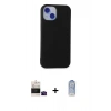 MARSİLYAN™- iPhone 15 Kılıf Ahenk Serisi - Siyah Joko Magic 5D Cam + Bilvis Titan Kamera Lens - SH