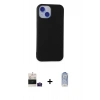 MARSİLYAN™- iPhone 15 Kılıf Ahenk Serisi - Siyah Joko Magic 5D Cam + Bilvis Titan Kamera Lens - PE