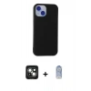 MARSİLYAN™- iPhone 15 Kılıf Ahenk Serisi - Siyah Joko Magic 5D Cam + PVD Metal Kamera Lens - YL