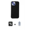 MARSİLYAN™- iPhone 15 Kılıf Ahenk Serisi - Siyah Joko Magic 5D Cam + PVD Metal Kamera Lens - YL