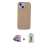MARSİLYAN™- iPhone 15 Kılıf Ahenk Serisi - Siyah Polymer Nano Ekran Koruyucu + Raze Metal Kamera Lens - PE