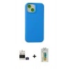 MARSİLYAN™- iPhone 15 Kılıf Ahenk Serisi - Siyah Polymer Nano Ekran Koruyucu + Bilvis Titan Kamera Lens - YL