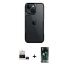 MARSİLYAN™- iPhone 15 Kılıf Akış Çizgi Koleksiyonu - Şeffaf 360 Full Body Arka Koruyucu + Bilvis Titan Kamera Lens - SH