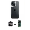 MARSİLYAN™- iPhone 15 Kılıf Akış Çizgi Koleksiyonu - Şeffaf 360 Full Body Arka Koruyucu + PVD Metal Kamera Lens - TU