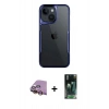 MARSİLYAN™- iPhone 15 Kılıf Akış Çizgi Koleksiyonu - Şeffaf 360 Full Body Arka Koruyucu + Raze Metal Kamera Lens - SI