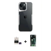 MARSİLYAN™- iPhone 15 Kılıf Akış Çizgi Koleksiyonu - Siyah 360 Mat Full Body Arka Koruyucu + Bilvis Titan Kamera Lens - YL