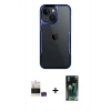 MARSİLYAN™- iPhone 15 Kılıf Akış Çizgi Koleksiyonu - Siyah 360 Mat Full Body Arka Koruyucu + Bilvis Titan Kamera Lens - YL