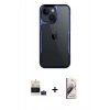 MARSİLYAN™- iPhone 15 Kılıf Akış Çizgi Koleksiyonu - Siyah Bilvis 3D Mat Cam Ekran Koruyucu + Bilvis Titan Kamera Lens - PE