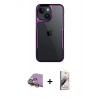 MARSİLYAN™- iPhone 15 Kılıf Akış Çizgi Koleksiyonu - Siyah Bilvis 3D Mat Cam Ekran Koruyucu + Raze Metal Kamera Lens - SI
