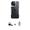 MARSİLYAN™- iPhone 15 Kılıf Akış Çizgi Koleksiyonu - Siyah Joko Magic 5D Cam + Bilvis Titan Kamera Lens - SH