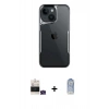 MARSİLYAN™- iPhone 15 Kılıf Akış Çizgi Koleksiyonu - Siyah Joko Magic 5D Cam + Bilvis Titan Kamera Lens - YL