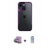 MARSİLYAN™- iPhone 15 Kılıf Akış Çizgi Koleksiyonu - Siyah Joko Magic 5D Cam + Raze Metal Kamera Lens - PE