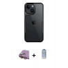 MARSİLYAN™- iPhone 15 Kılıf Akış Çizgi Koleksiyonu - Siyah Joko Magic 5D Cam + Raze Metal Kamera Lens - SI