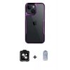 MARSİLYAN™- iPhone 15 Kılıf Akış Çizgi Koleksiyonu - Siyah Joko Magic 5D Cam + PVD Metal Kamera Lens - TU