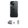 MARSİLYAN™- iPhone 15 Kılıf Akış Çizgi Koleksiyonu - Siyah Joko Magic 5D Cam + Raze Metal Kamera Lens - YL
