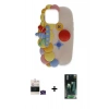 MARSİLYAN™- iPhone 15 Kılıf Akış Yansıma - Siyah 360 Mat Full Body Arka Koruyucu + Bilvis Titan Kamera Lens - YL