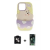 MARSİLYAN™- iPhone 15 Kılıf Akış Yansıma - Siyah 360 Mat Full Body Arka Koruyucu + PVD Metal Kamera Lens - TU
