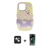 MARSİLYAN™- iPhone 15 Kılıf Akış Yansıma - Siyah 360 Mat Full Body Arka Koruyucu + PVD Metal Kamera Lens - YL