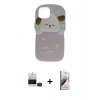 MARSİLYAN™- iPhone 15 Kılıf Akış Yansıma - Siyah Bilvis 3D Mat Cam Ekran Koruyucu + Pembe Bilvis Titan Kamera Lens