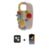 MARSİLYAN™- iPhone 15 Kılıf Akış Yansıma - Siyah Buffer Hayalet Cam Ekran Koruyucu + PVD Metal Kamera Lens - YL