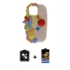 MARSİLYAN™- iPhone 15 Kılıf Akış Yansıma - Siyah Buffer Hayalet Cam Ekran Koruyucu + PVD Metal Kamera Lens - TU
