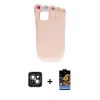 MARSİLYAN™- iPhone 15 Kılıf Akış Yansıma - Siyah Buffer Hayalet Cam Ekran Koruyucu + Yeşil PVD Metal Kamera Lens