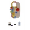 MARSİLYAN™- iPhone 15 Kılıf Akış Yansıma - Siyah Joko Magic 5D Cam + Bilvis Titan Kamera Lens - PE