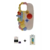 MARSİLYAN™- iPhone 15 Kılıf Akış Yansıma - Siyah Polymer Nano Ekran Koruyucu + Bilvis Titan Kamera Lens - YL
