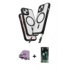 MARSİLYAN™- iPhone 15 Kılıf Atlas Doku Koleksiyonu - Siyah 360 Mat Full Body Arka Koruyucu + Raze Metal Kamera Lens - PE