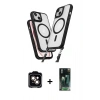 MARSİLYAN™- iPhone 15 Kılıf Atlas Doku Koleksiyonu - Siyah 360 Mat Full Body Arka Koruyucu + PVD Metal Kamera Lens - TU