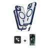 MARSİLYAN™- iPhone 15 Kılıf Atlas Doku Koleksiyonu - Siyah 360 Mat Full Body Arka Koruyucu + PVD Metal Kamera Lens - YL