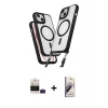 MARSİLYAN™- iPhone 15 Kılıf Atlas Doku Koleksiyonu - Siyah Bilvis 3D Mat Cam Ekran Koruyucu + Bilvis Titan Kamera Lens - PE